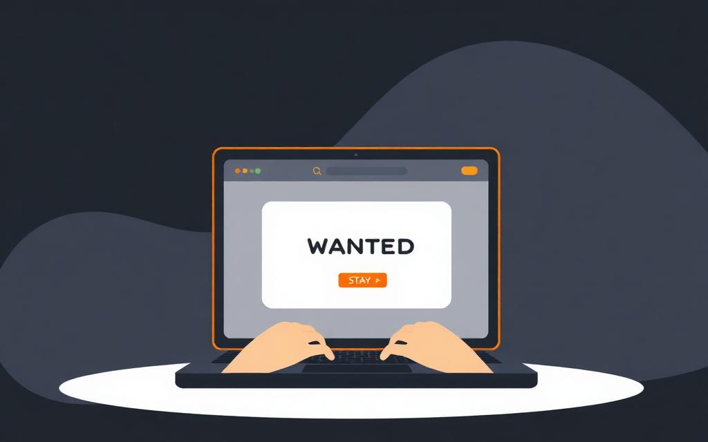 Buyer posting a wanted request on a laptop